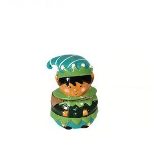 NWT Ceramic Elf Candy Cookie Jar Christmas Holiday Themed NWT 100% Earthenware